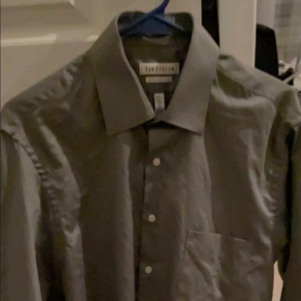 Gray buttoned dress shirt